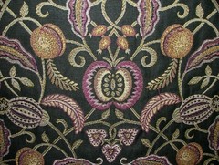 Arts And Crafts Coxhall Black Jacquard Curtain Upholstery Cushion Use Fabric