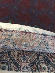 Remnant Fabric – 58″ x 14″ – Maroon Blue Print #F