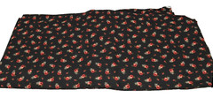 Vintage Black with Red Roses Cotton Fabric 45″ W 2 yds. 16″
