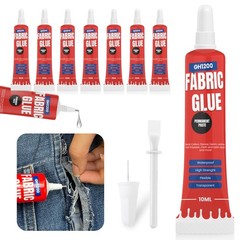 Fabric Glue Permanent (10 ML x 8), for 10 milliliters, Clear