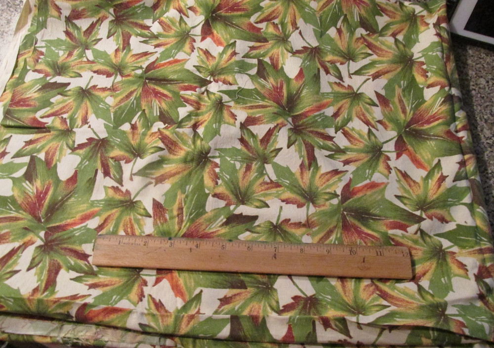 1 yard 30″ x 44″ Quilt Fabric Signature Classics Oakhurst Beige Green Leaf Plant