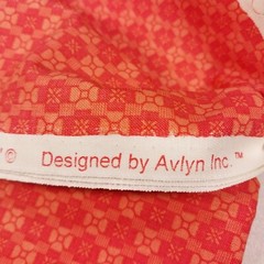 2yds Synergy Coral Orange & Dark Pink Geometric Floral Print Avlyn Inc