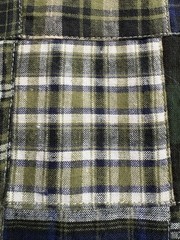 Patchwork Madras Plaid Cotton Fabric 46” X 5.5 Yards Blue Green White Black New