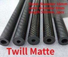 3K carbon fiber tube pure carbon tube Twill Matte 500mm 2pcs