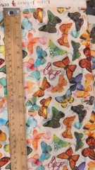 Butterfly Ballet Cotton Fabric Watercolour Multicoloured White Kids Crafts 110cm