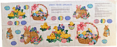 Cranston Print Works Spring Fever Easter Appliques Cotton Fabric Panel Sewing