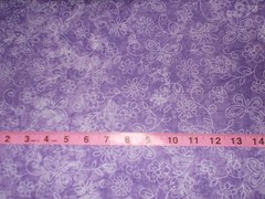 BTY Etched BUTTERFLIES & FLOWERS Lavender 100% Cotton Quilt Craft Fabric YARD