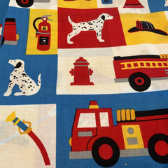 Faye Burgos Marcus Brothers POLICE CAR & FIRE TRUCK Cotton Fabric 44″ x 4 YDS