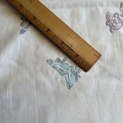 Vntg Unbranded Baby Shoes Themed Cotton Fabric Nursery 56” By The Yard Cotton