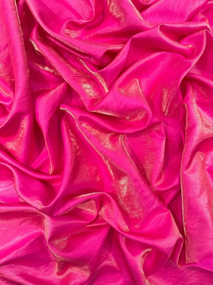 Iridescent Liquid Dupioni Fabric 58″ Wide Lightweight Material Hot Pink