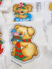 1970’s Spring Mills Christmas Ornaments 38 Sew/Stuff Fabric Panels Googly Eyes