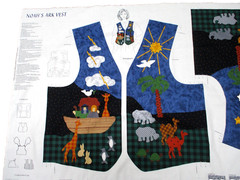 Cut & Sew Fabric Panel Noah’s Ark Vest Womens One Size XS/L Dreamspinners