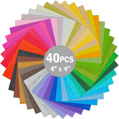 40PCS Felt Fabric Sheets Craft – 4″X 4″ Assorted Colors – 1Mm Thick Square Nonwo