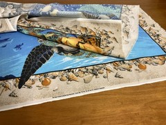 Springs Industries Cotton Fabric Panel Coral Sea #6729 33” Wide 43.5” Tall
