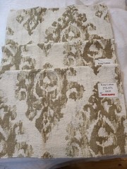 3 PCS Brown Cream Fabric Upholstery Samples Brocade Type Design 18″ X 23 1/2″