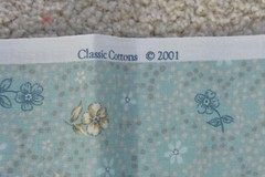 By 1/2 Yd, Vintage, Blue & Gold Floral on Sea-Green Cotton/Classic Cottons,P8643