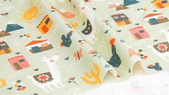 Desert Camel Cactus Fabric made in Korea by the Half Yard