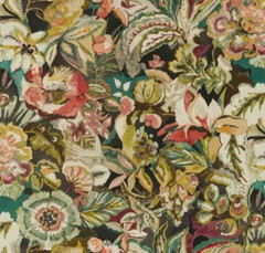 JANE CHURCHILL CURTAIN FABRIC DESIGN Rivera 5.1 METRES CHARCOAL LINEN BLEND