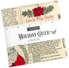 Holiday Cheer Moda Charm Pack, 100% Cotton 5-inch Precut Squares (42 pcs)