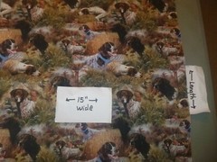 Sporting Dogs In The Field Cotton Fabric – 15 INCHES WIDE and 36 INCHES LONG