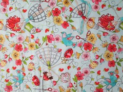 SEWING ITEMS MIRABELLE DRESS FORM SCISSORS THREAD MORE BLUE COTTON FABRIC FQ OOP