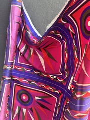 Italian Deadstock 100% Silk Twill 69 GSM Fabric Panel 22”x44” Emilio Pucci Logo