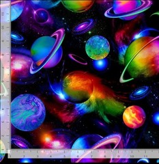 Outer Space, Planets, Galaxy Fabric!100% Cotton 1yd *BTY*Gorgeous! Fast Ship!