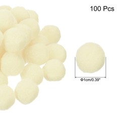 Pom Felt Balls Fabric 1cm 10mm Cream Yellow for Crafts Project DIY 100 Pcs