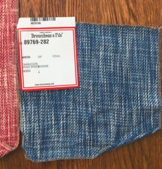 BRUNSCHWIG & FILS Charlecote Textured 27″ Pink + Small Indigo Fabric Samples