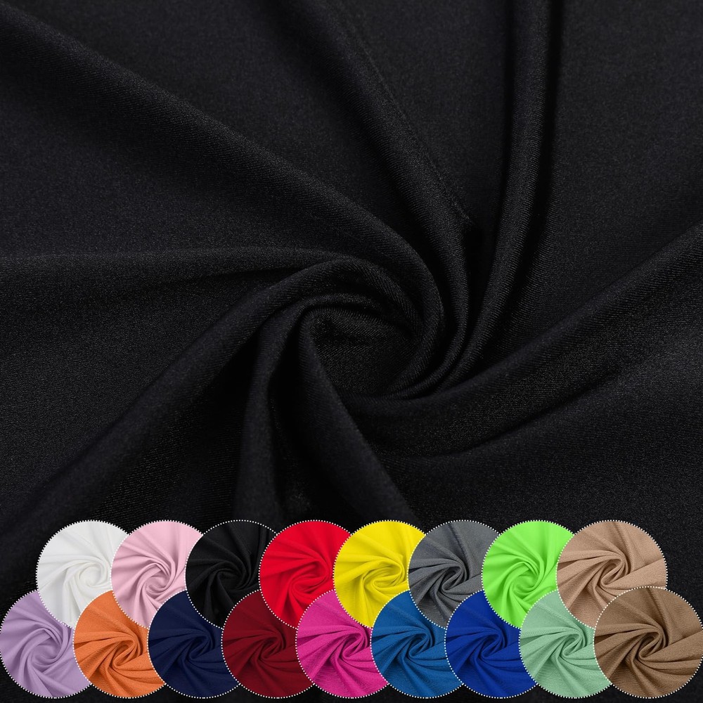 2 Yard Nylon Spandex Fabric 80% Nylon 20% Spandex 4 Way Stretch Sports Black