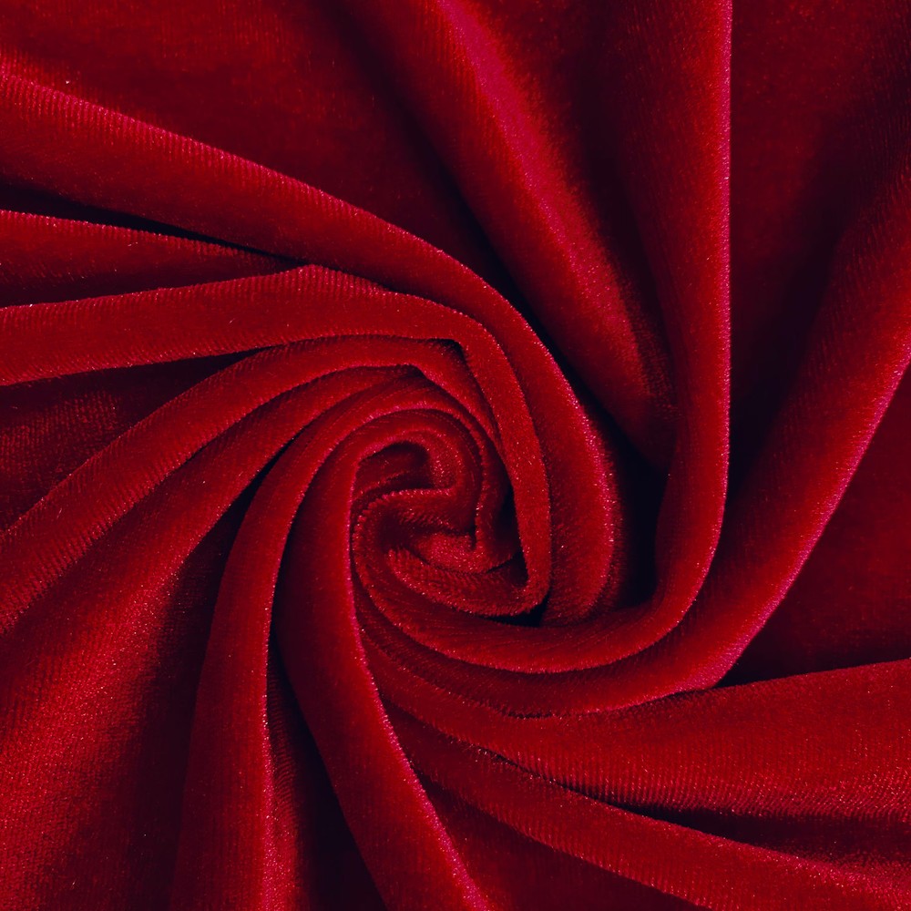 Princess DARK RED Polyester Spandex Stretch Velvet Fabric for Bows, Top Knots,