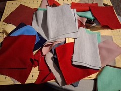 Lot # 2 Knit Quilting Squares Pieces About 6″ X 6″(At Least 65 )