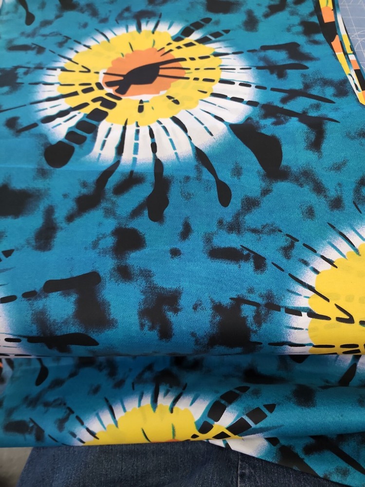 Recycled Indonesia Fabric Color Burst Aqua 36 Wide Sold by the Yard