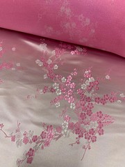 Kori LIGHT PINK Plum Blossom Floral Brocade Chinese Satin Fabric for Cheongsam/