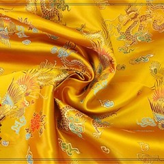 Chinese Satin Silk Dragon Phoenix Fabric Cloth Cheongsam Costume Upholstery DIY