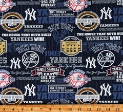 Cotton New York Yankees Stadium MLB Navy Fabric Print by the Yard D159.67