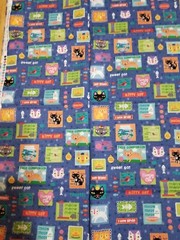 2 Yds x 44″ W – HERE KITTY KITTY Fabric 12765 Cats Fish Meow Novelty Print