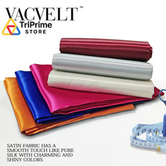 VACVELT Charmeuse Satin Fabric by The Yard, 60 Inch Wide Black 3 Yards,