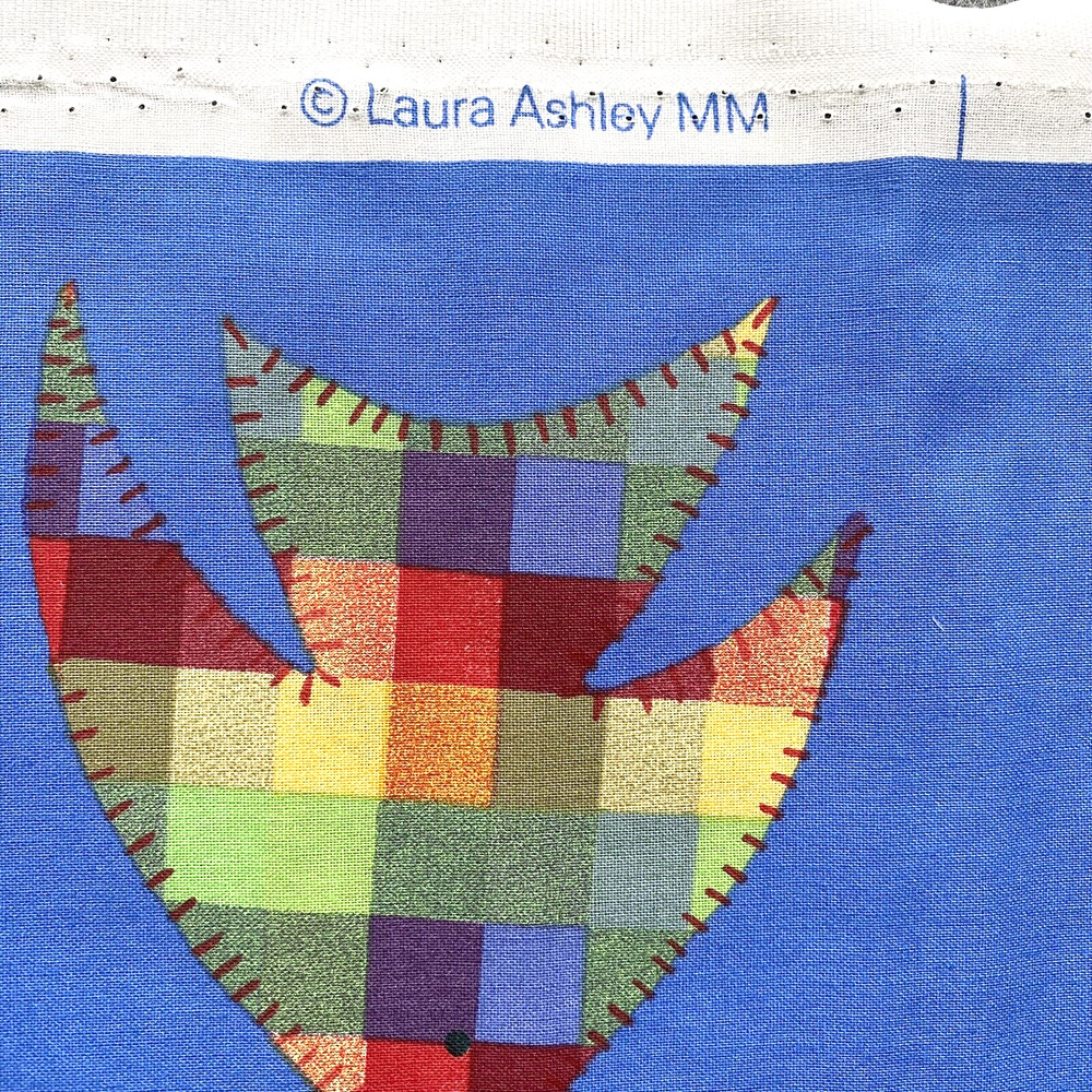VTG Laura Ashley Upholstery Fabric Patchwork Sea Animals Fish Turtle 56″ x 216″