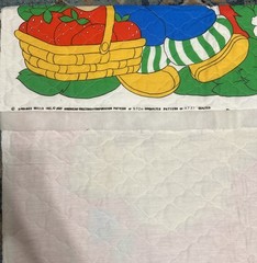 Vintage 1981 Huckleberry Pie Fabric Quilt Panel Strawberry Shortcake Pal 35×45″