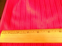 Red Stripe Satin/Shimmer Sheer Fabric – Remnant Piece 1 1/2 yd by 60″
