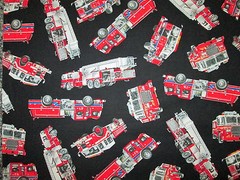 REALISTIC FIRETRUCKS WITH LADDER FIRE TRUCK RED BLACK COTTON FABRIC FQ