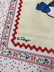 Vintage Smurf Home Sweet Home Fabric Crib Panel Baby Quilt 1982 Cut & Sew Peyo