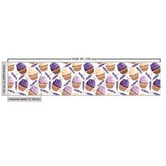 Lavender Cupcake Waterproof Fabric 36×58 inches