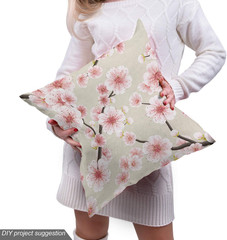 East Fabric by the Yard, Japanese Flowering Cherry Blossom Symbolic Coming of Sp