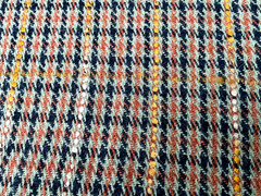 TWEEDY BALMORAL CHECK WOOL CASHMERE SILK BLEND OLIVE -BLUE -TAN MADE IN ITALY A9