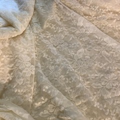 2 Pieces Fabric Lace 59 Inches Wide 190 Inches Long Cream Colored Wedding Party