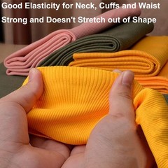 43.34×7.88 Inch Red 01 Soft Cotton Stretch Ribbing Fabric Cuffs Collar Trim