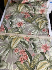 Outdoor Fabric Lot Tropical Floral 2+ Yards Solarium UV Resistant Patio Cushion