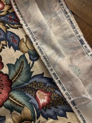 Waverly Greenfield Jacobean Floral Drapery Upholstery Cotton Screen Printed